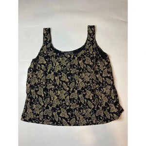 Vintage Alex Evening Women’s Size 3X Gold Sparkly Floral Black Sleevless Top